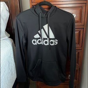 Adidas sweatshirt hoodie silver black glitter medium